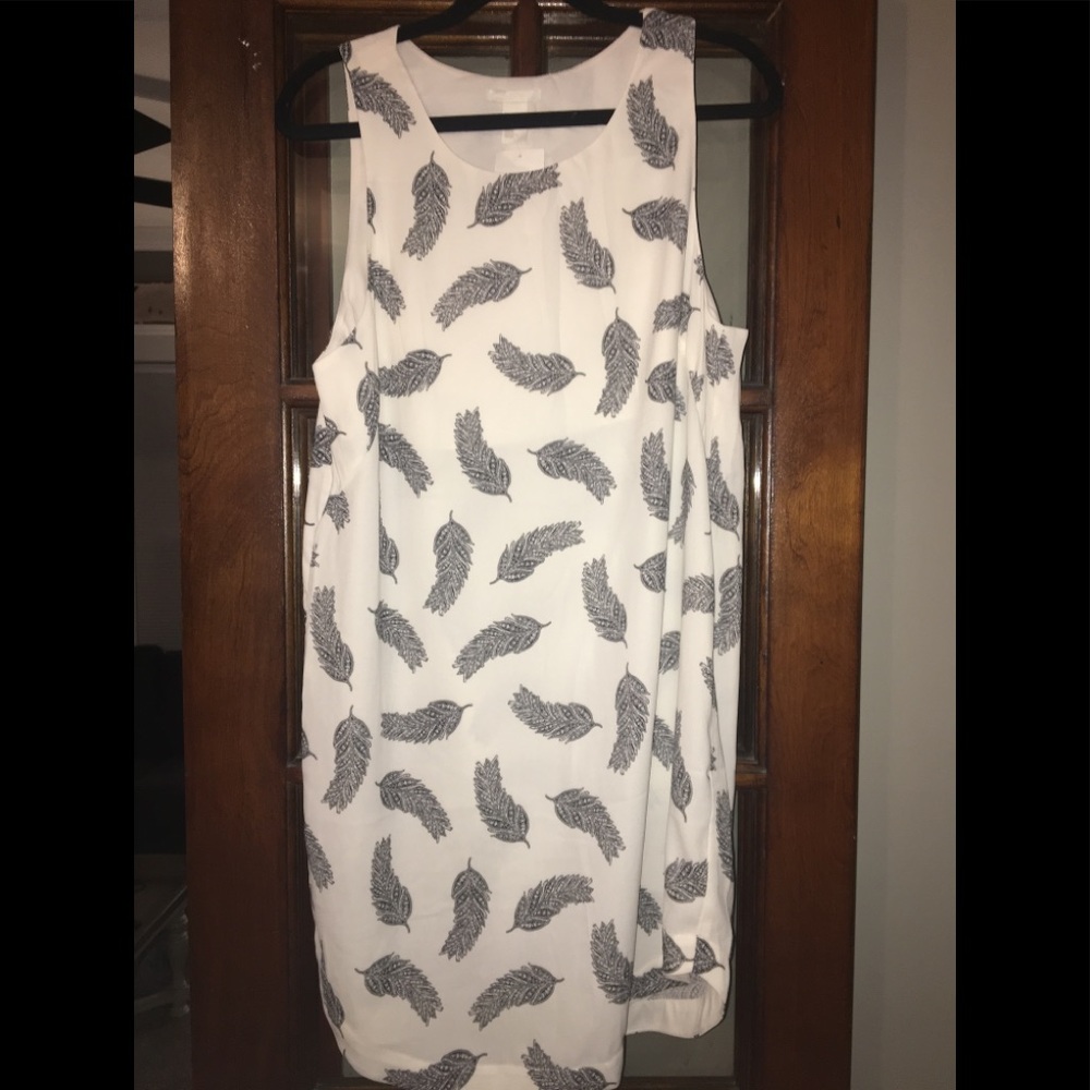 H&M feather print shift dress, NWT